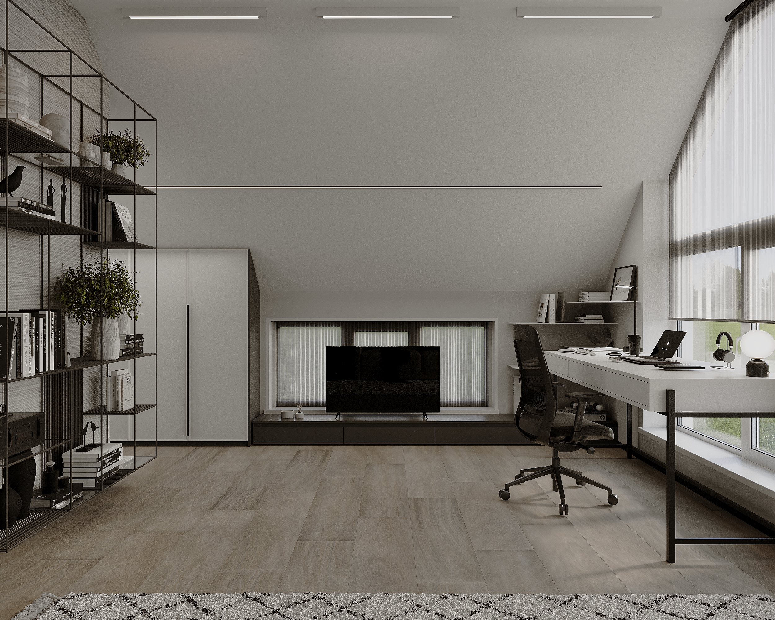 Design interior pentru o mansardă la casă particulară